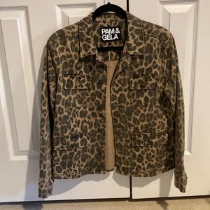 Pam & Gela Leopard Jean Jacket